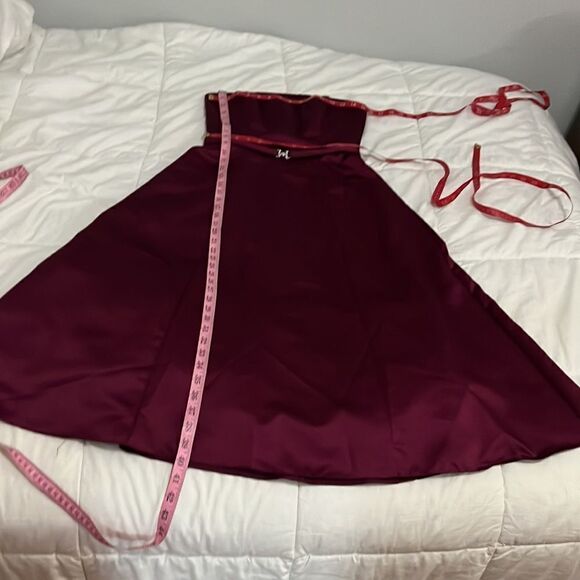 Michaelangelo Size 4 Dress Strapless Burgundy Diamond Belted Accent Formal Prom - Picture 12 of 12